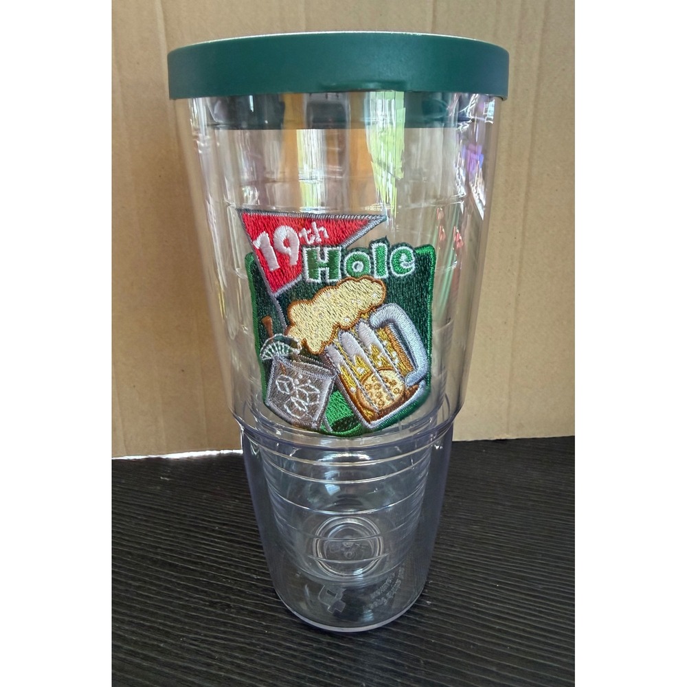 Tervis 24oz Tumbler 19th Hole Golf Beer Insulated Travel Cup with Green Lid